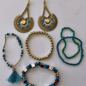 Gold and Turquoise Jewelry Set